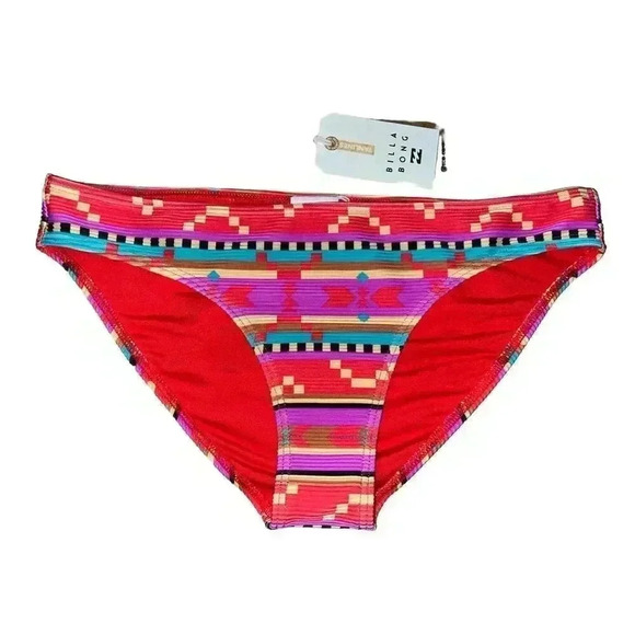 Billabong Baja Rising Lowrider Bikini Bottoms Size XL Multi Colored Boho Retro - Picture 3 of 6